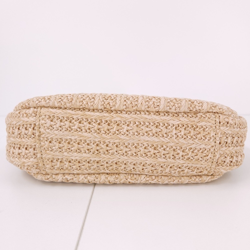 Like Dreams Aimee Mini Natural Tan Straw Top Handle Handbag Zip Top NWT - Picture 6 of 8